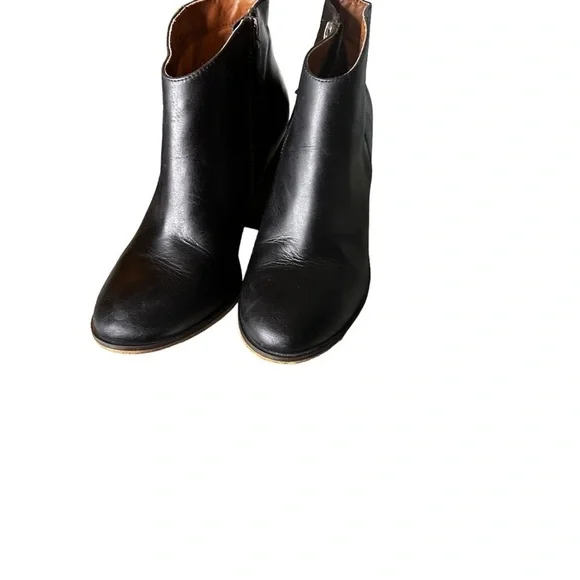 BP. Lance Black Leather Ankle Booties, Round Toe, Zip Closure, Block Heel sz 7.5 - Picture 5 of 14